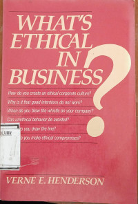 What's Ethical In Business?